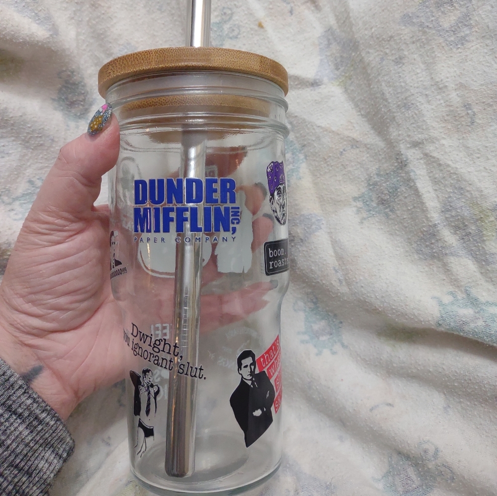 The office inspired glass tumbler